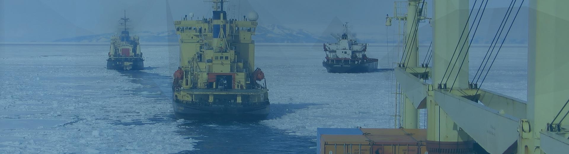 Commercial vessels at sea
